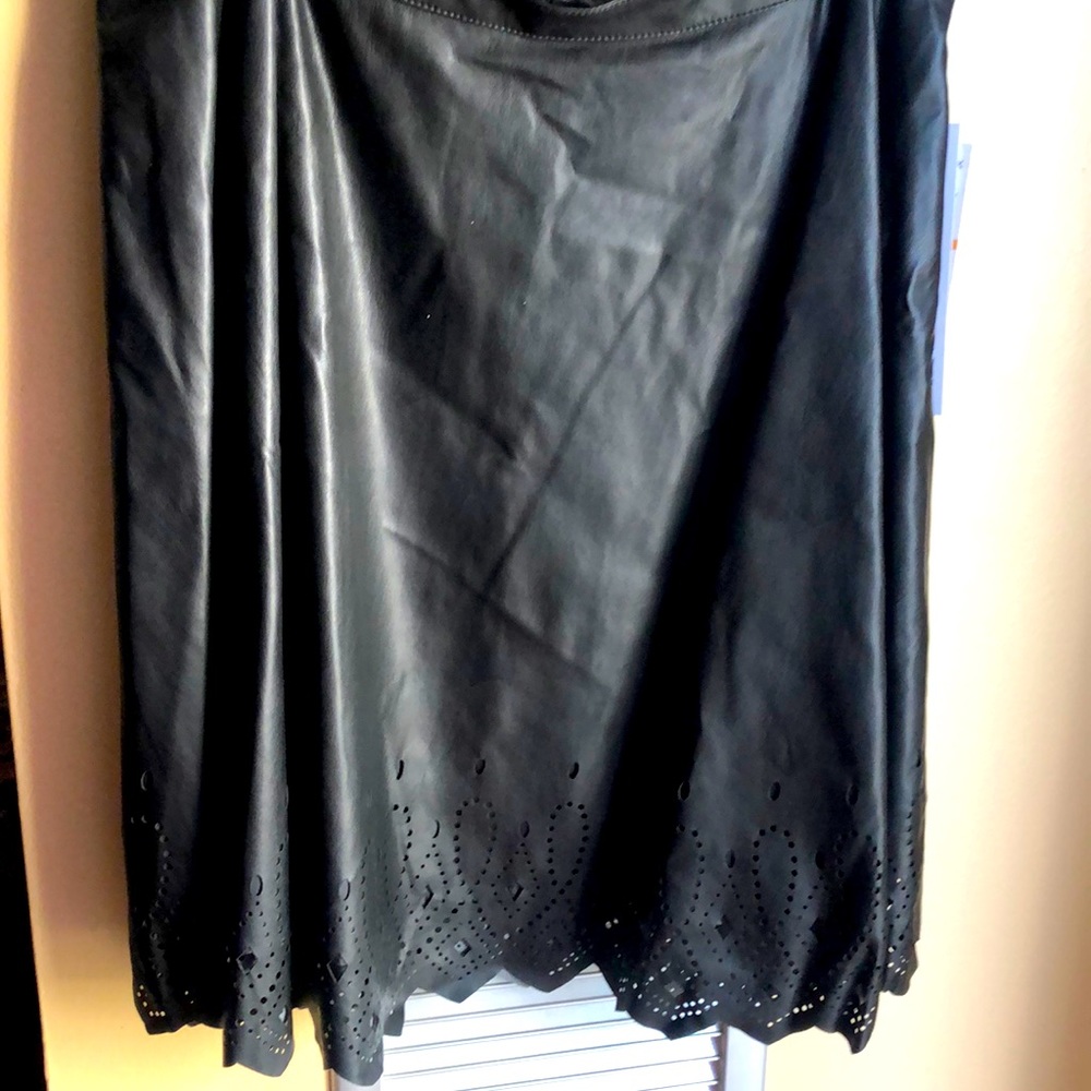 NWT - Faux leather skirt with cute hem detail